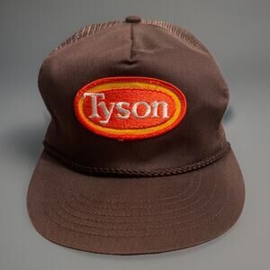 Vintage Trucker Cap Tyson Chicken Snapback High Crown Rope Hat Made In USA